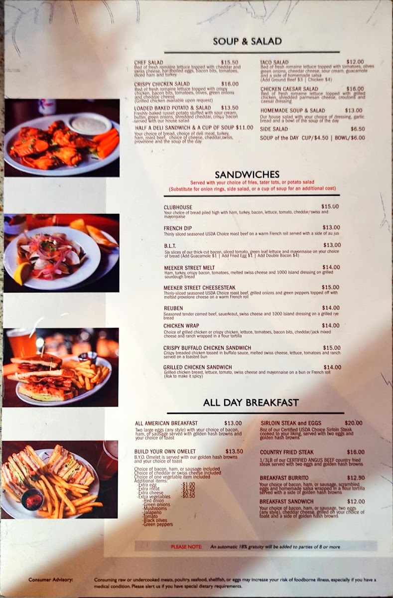 Meeker Street Bar & Grill Menu - Image 1